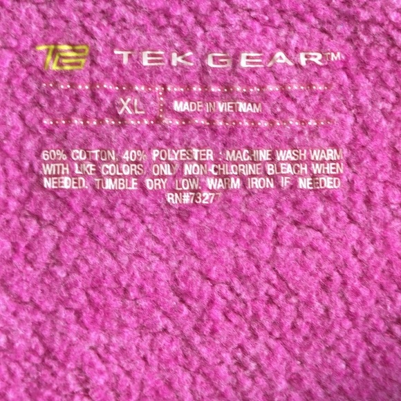 Tek Gear dusty rose soft sweatshirt with thumb holes, size XL - Picture 7 of 7